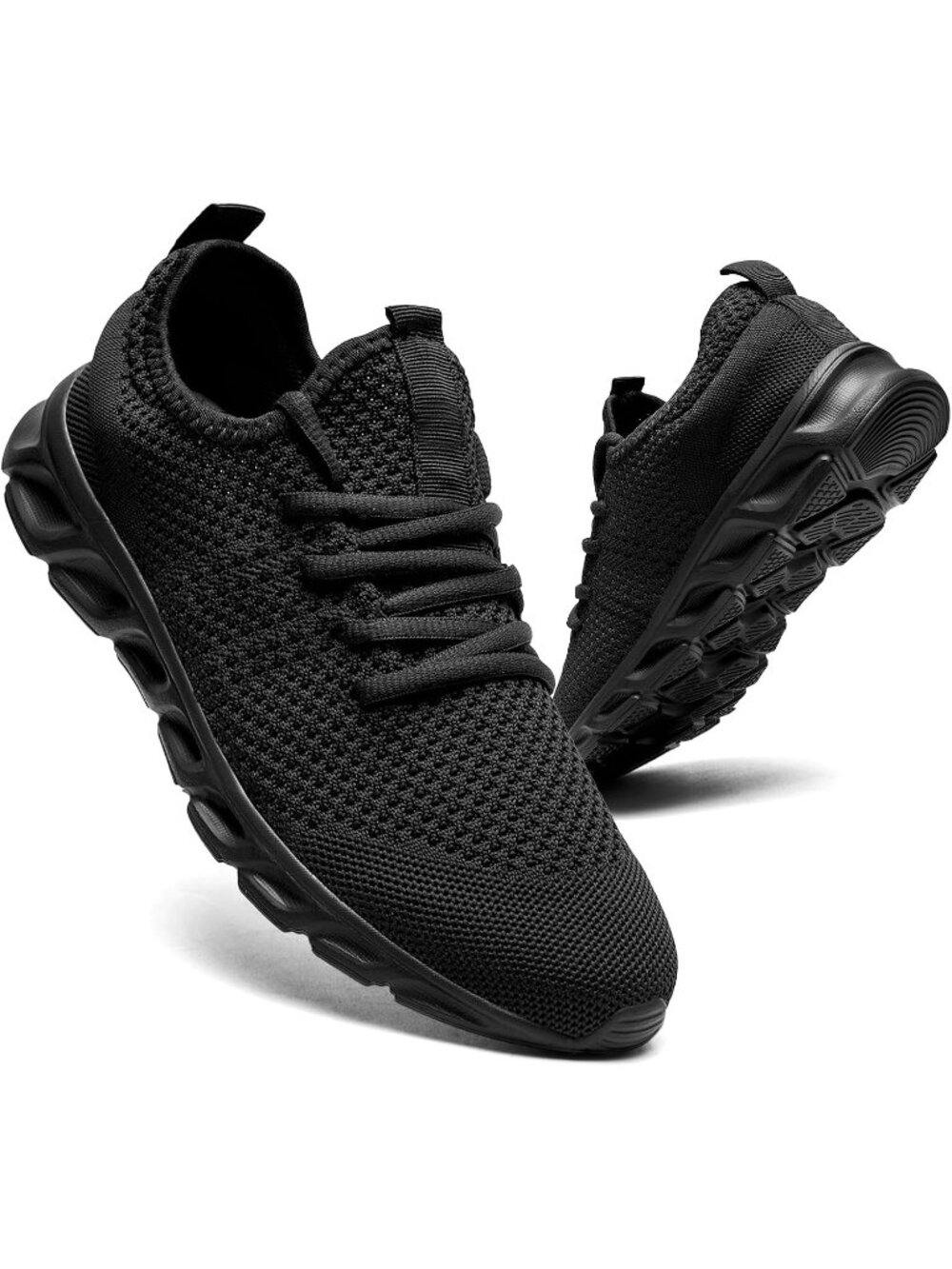 Women's All Black Running Shoes Non Slip Athletic Tennis Gym Workout Sneakers